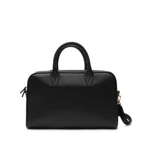 LEATHEROLOGY Black Onyx Full Grain Leather Park Satchel Top Handle Crossbody Bag